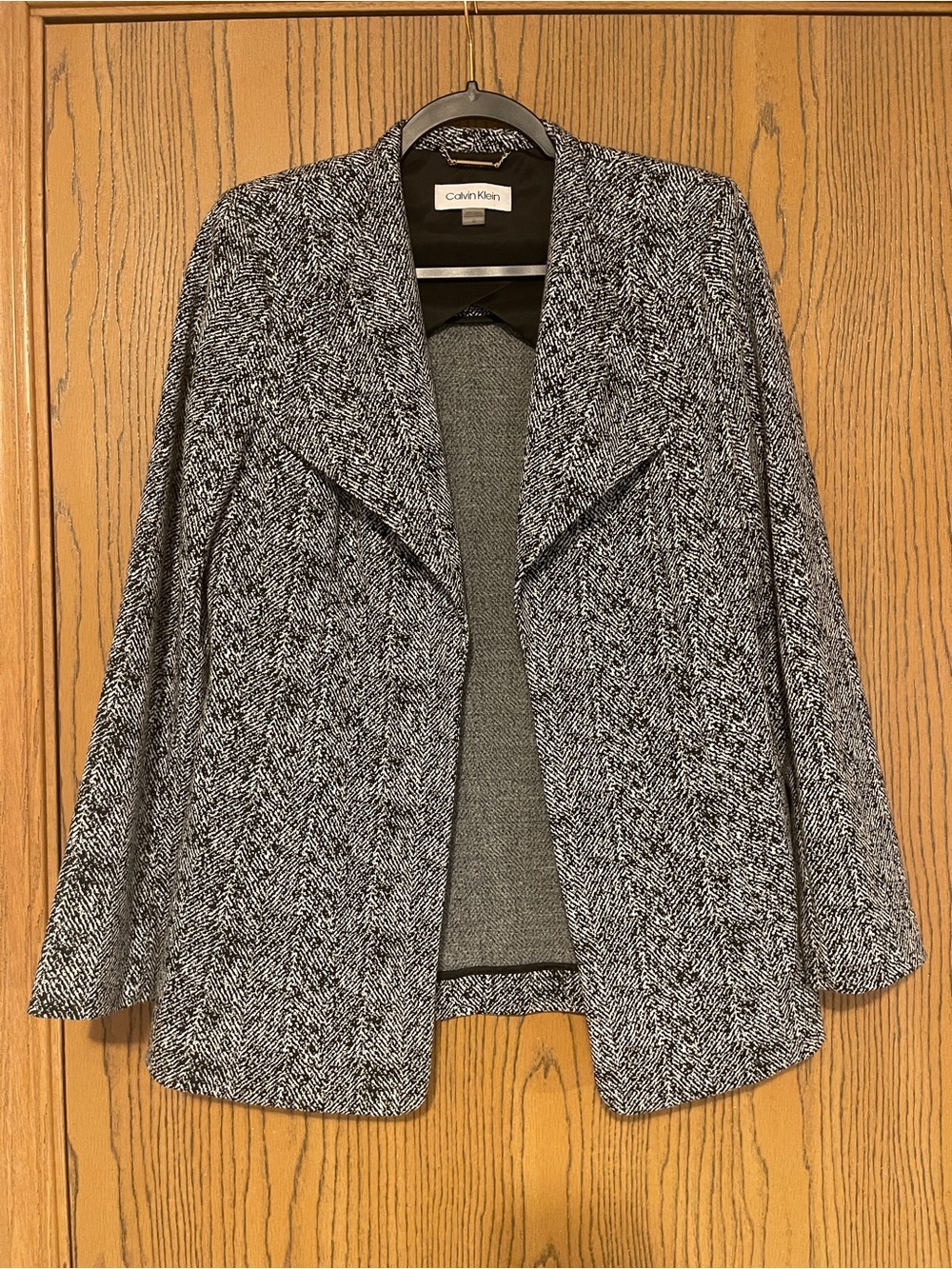 Calvin Klein Black and White Textured Blazer